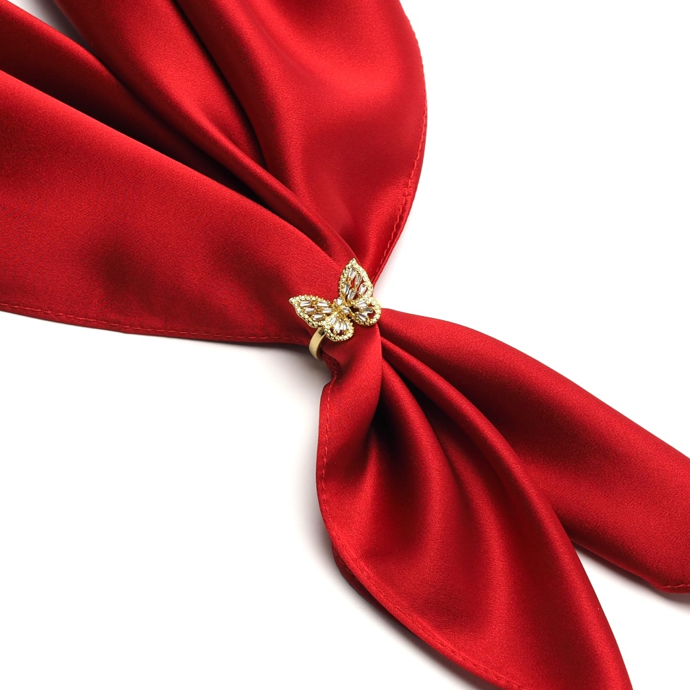 AA-084 Apaszetka - bi�uteria do szala, klamra do apaszki, pier�cionek z motylem